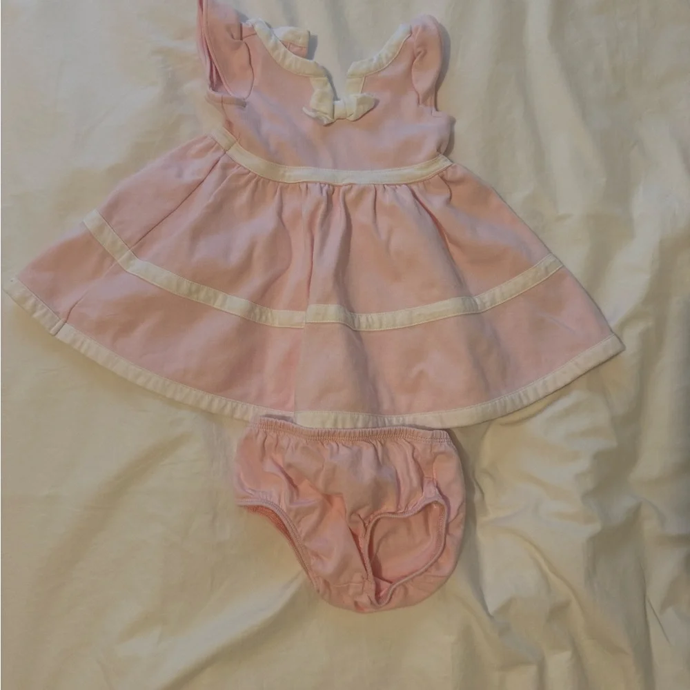 Janie and Jack Pink Dress with Diaper Cover Set